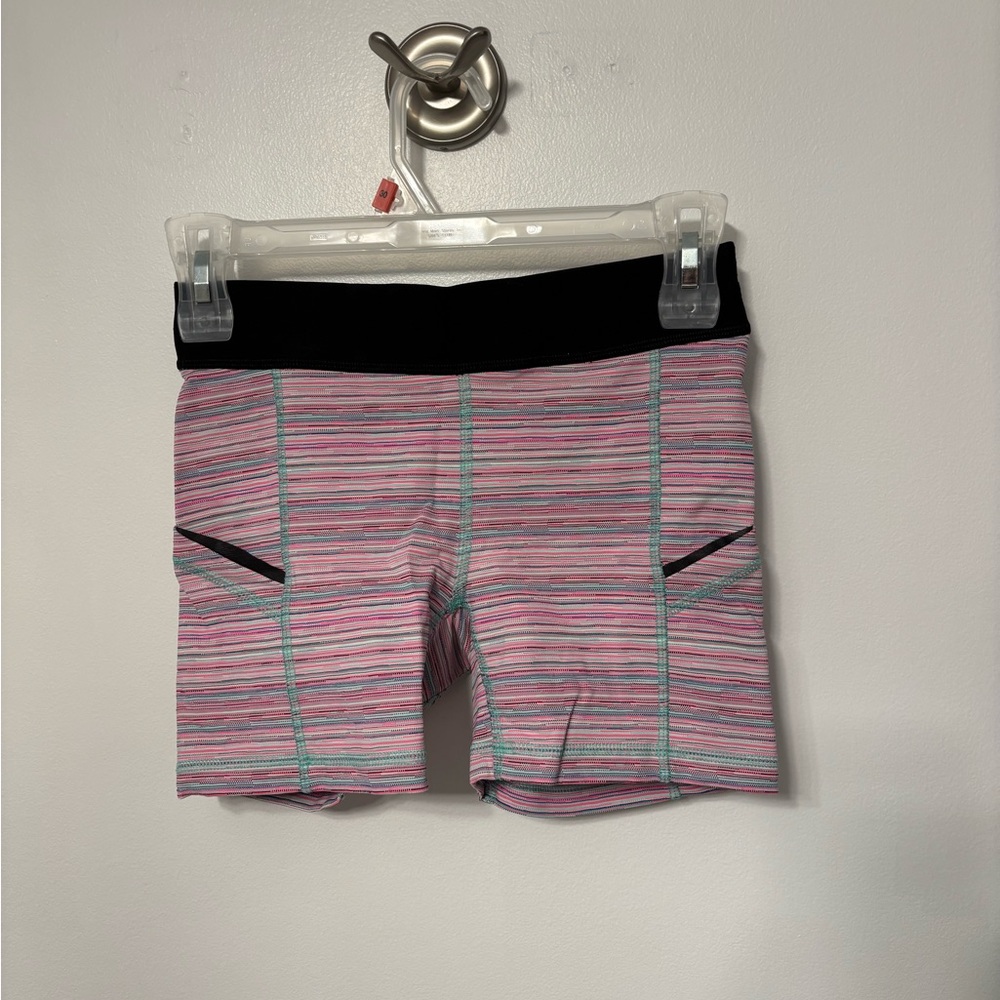 lululemon athletica Pink Striped Athletic Shorts